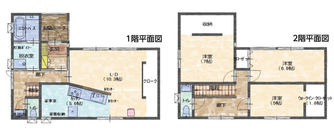 TypeAの間取り図