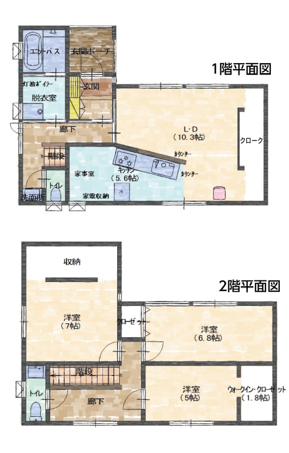 TypeAの間取り図_1階平面図