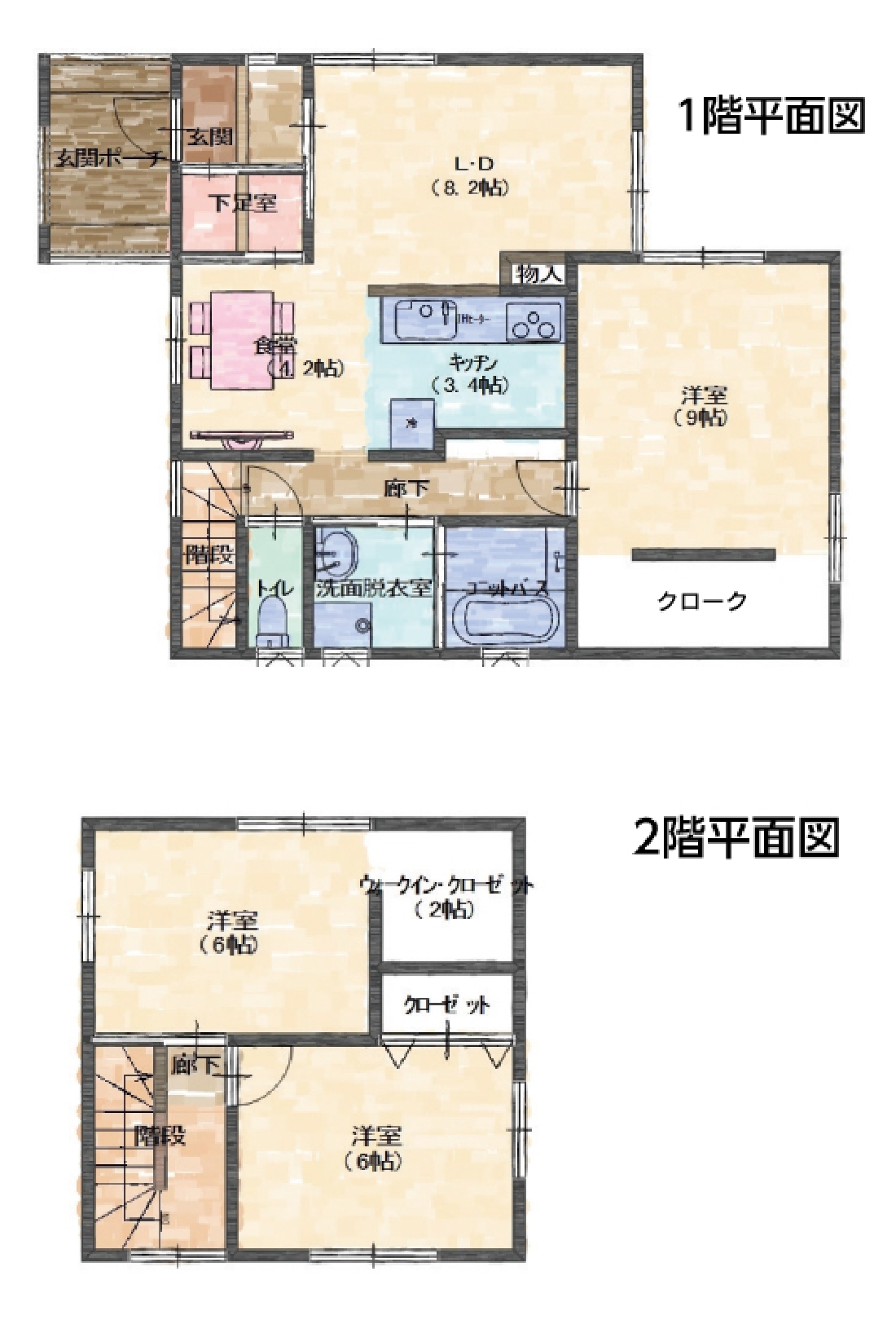 TypeBの間取り図_1階平面図